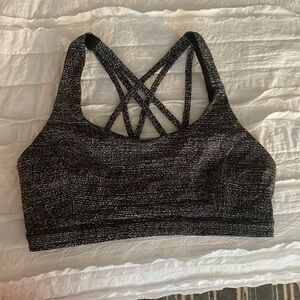 🍋 LULULEMON free to be serene bra black/ white pattern size 10